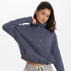 VUORI crop stretch SUNNYSIDE half zip womens jacket